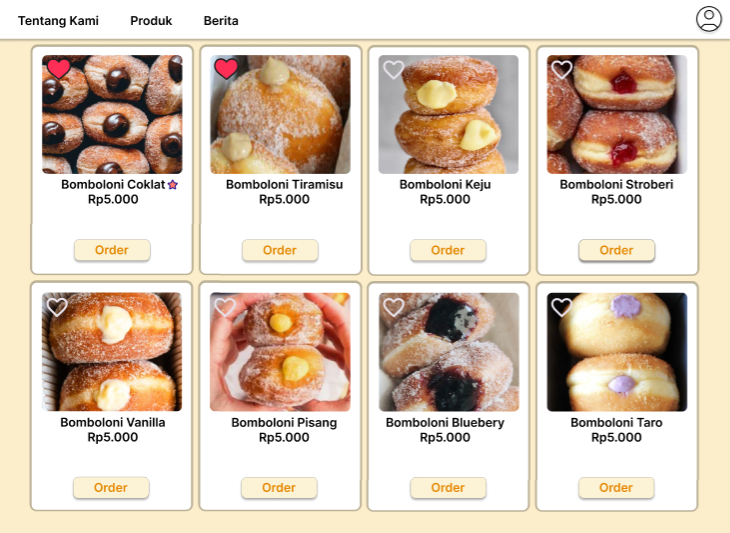 Minimalist Bomboloni Marketplace Website